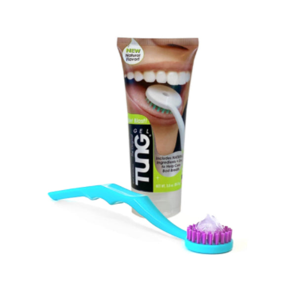 TUNG Brush & Gel – Natural Pack - Tongue Cleaner –  (Brush Color Varies)